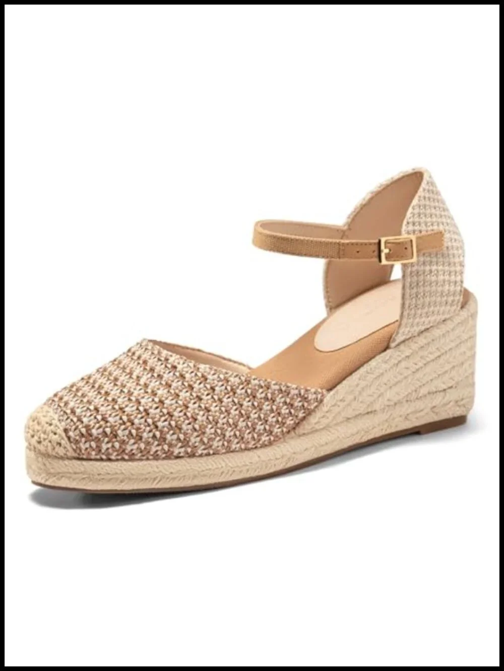 Women's Raffia Platform Wedge Sandals Espadrilles